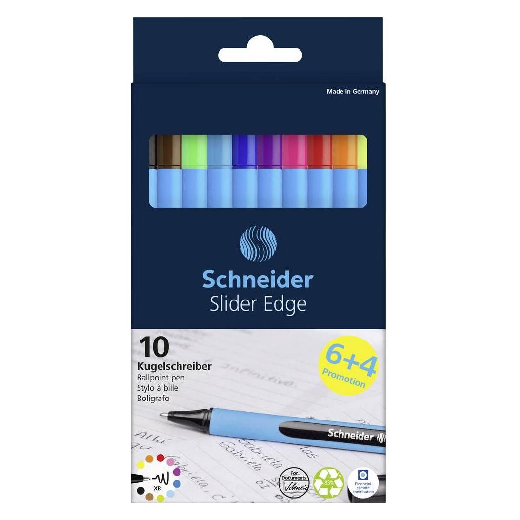 Schneider Kugelschreiber Slider Edge XB Promotion 10 Farben 6 + 4 Stück (10x) (50-152260)