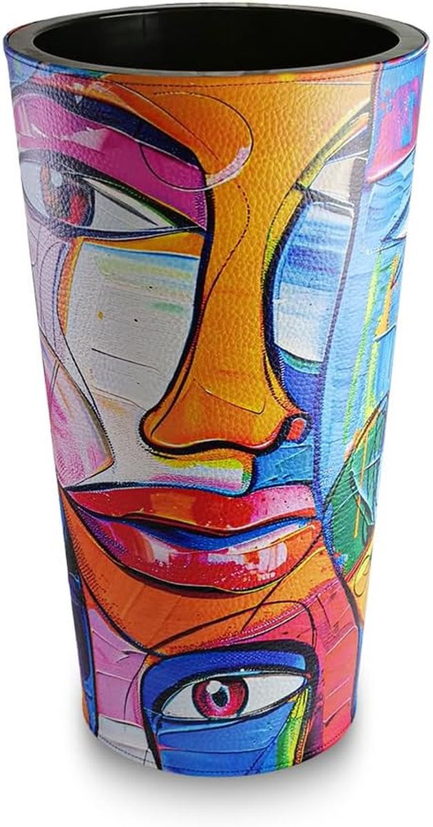 Decoratieve bloempot vaas met krokodillenleer effect in het bruin, Hoogte: 62 cm