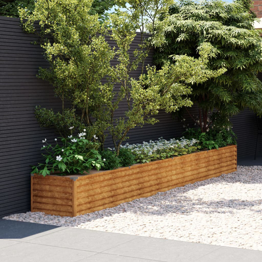 Rio Almarene Outdoor Raised Garden Bed Rusty 36cm H x 386cm W x 50cm D