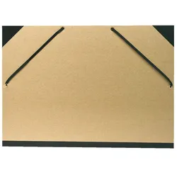 Exacompta 544100E 10x Zeichenmappe Kraft Natur mit Gummizugverschluss, 32x45cm für A3 - Kraft braun