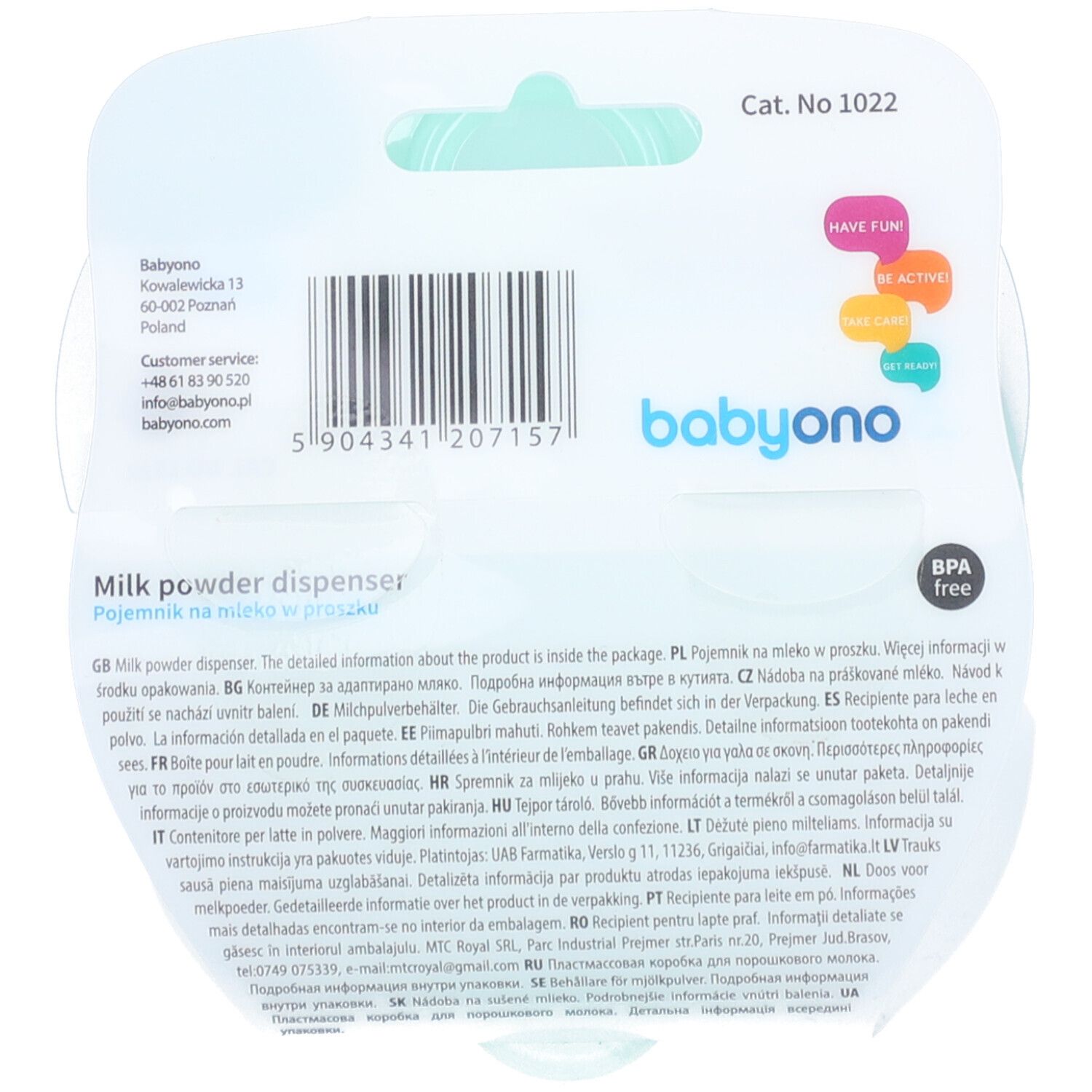 Babyono Dose für Milchpulver 3 Fächer 1 St Box