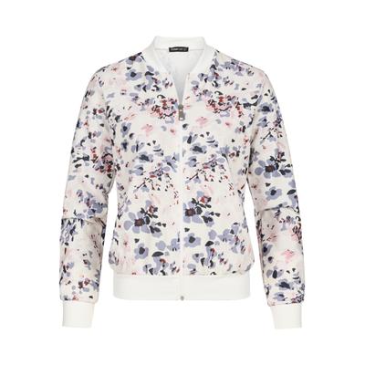 Bomberjacke CLOUD 5IVE "CLOUD 5IVE Cloud 5ive Blouson Bomber Jacket", Damen, Gr. XS, bunt (sanftes weiß), 95% Polyester, 5% Elasthan, normal, amerikanischer Ausschnitt, Jacken Bomberjacke