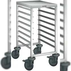 B.PRO RWRA 850, Regalwagen aus rostfreiem Edelstahl mit Kunststoffrollen, fahrbar