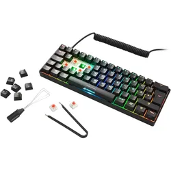 Sharkoon Tastatur Skiller SGK50S4 Gaming schwarz/braun (DE, Kabelgebunden), Tastatur, Schwarz