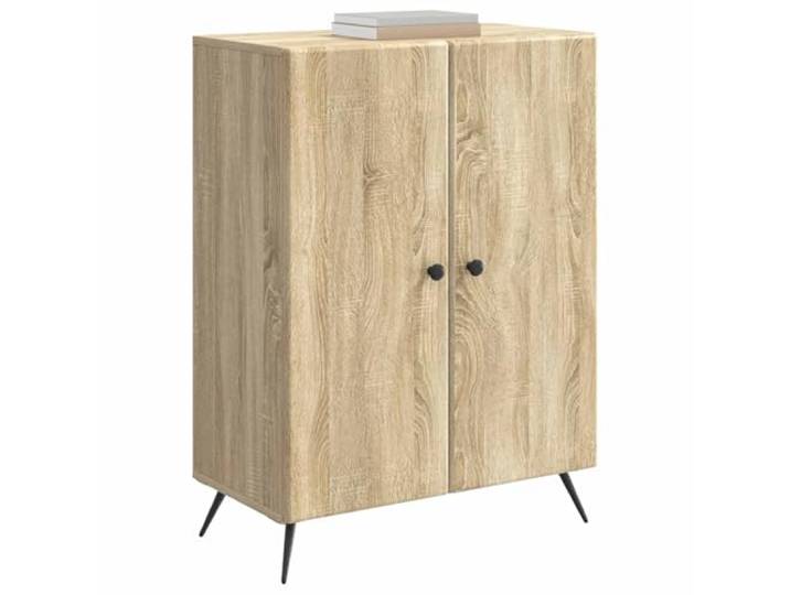 KTHLBRH Sideboard Eiche Sonoma 66 x 34,5 x 90 cm Ingenieurholz 2 Scharniertüren, 60 kg Kapazität, großer Raum, vielseitige Verwendung, einfache Montage