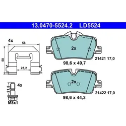 ATE 13.0470-5524.2 Bremsbelagsatz, Scheibenbremse