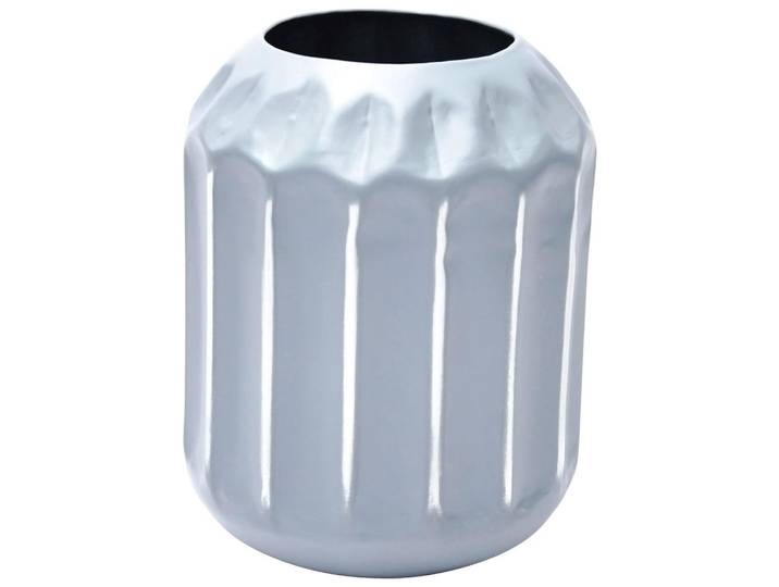 Kayoom Vase, Grau, Metall, 12x18x12 cm, handgemacht, Dekoration, Vasen, Metallvasen
