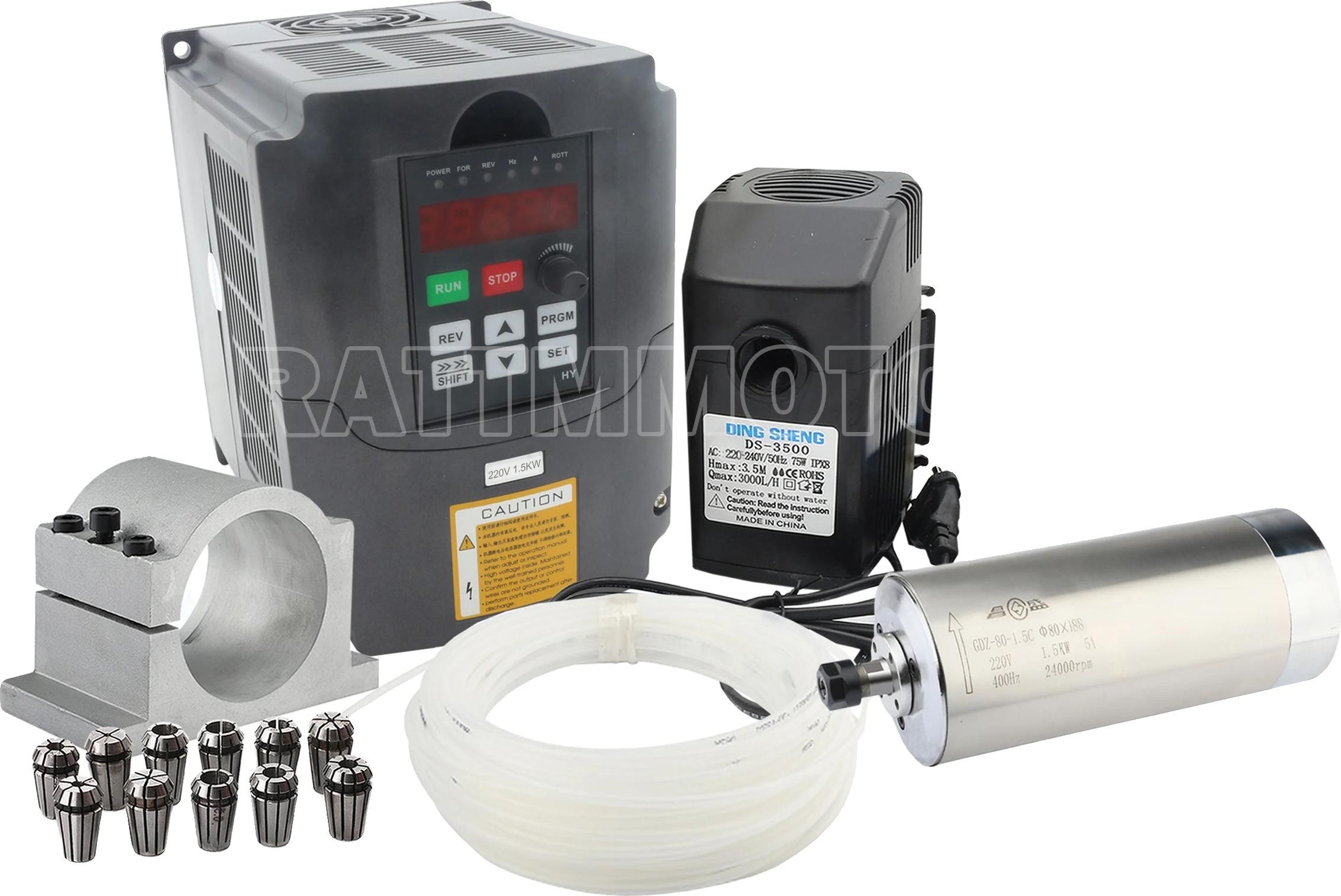 CNC-Spindelmotor-Kit, wassergekühlt, Frequenzumrichter, hohe Präzision
