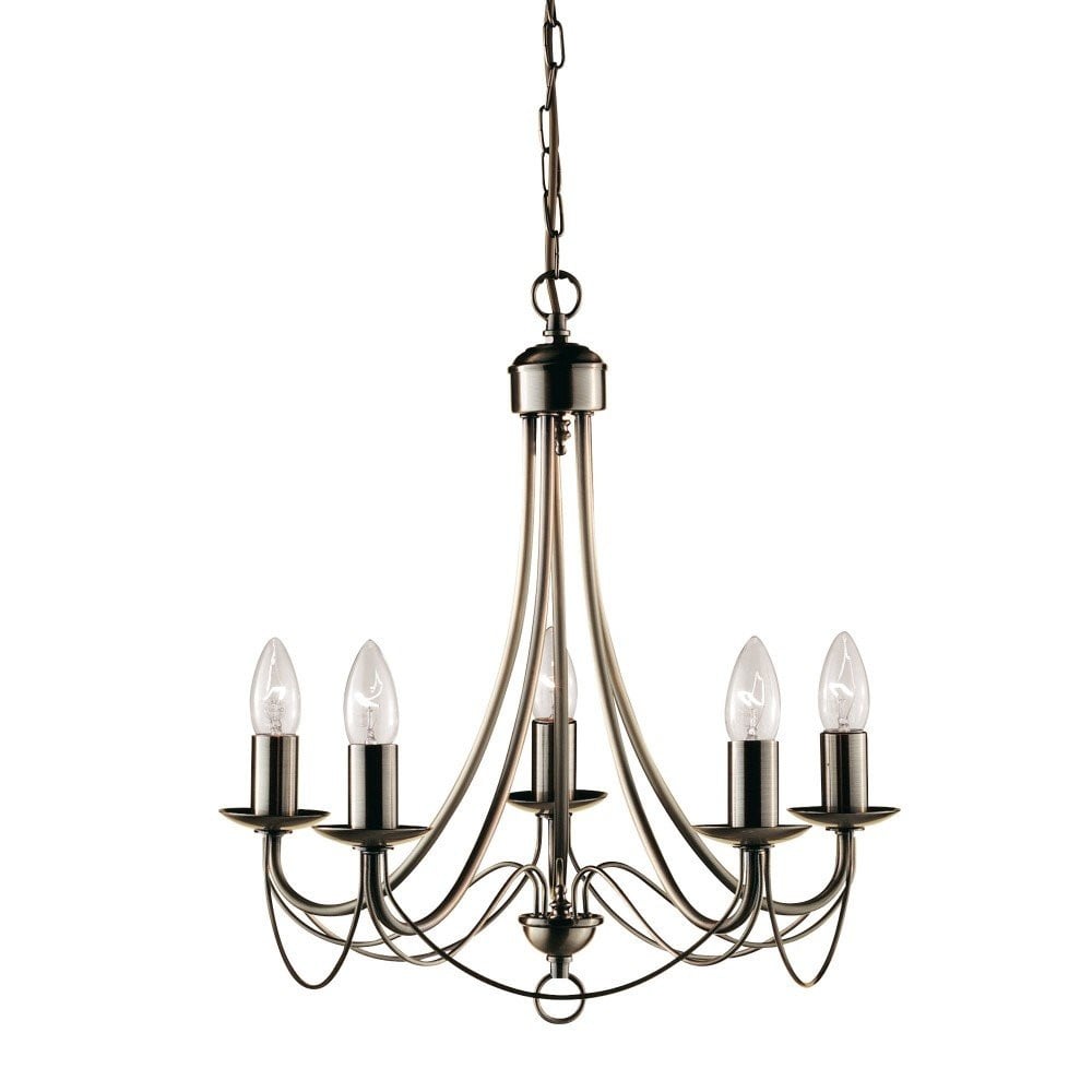 Searchlight Kroonluchter Maypole 5-lichts mat bronsbruin 46 cm