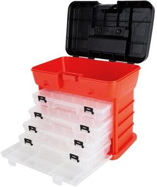 Storage and Toolbox- Durable Organizer Utility Box with 4 Compartments by Stalwart