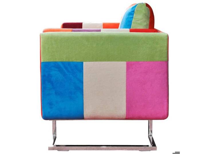 Fauteuil/Chaise - HAOSHOP - Fauteuil cube avec design de patchwork Chrome Tissu &01_339