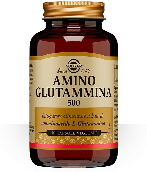 SOLGAR IT. MULTINUTRIENT SpA Solgar Amino Glutammina 500 - Integratore di L-Glutammina - 50 Capsule Vegetali
