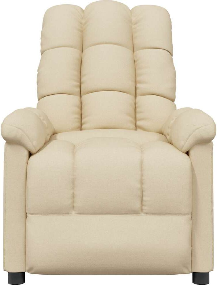 vidaXL Fauteuil inclinable Crème Tissu