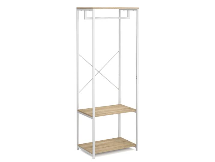 Garderobe Kleiderständer 60 x 167 cm braun/weiss