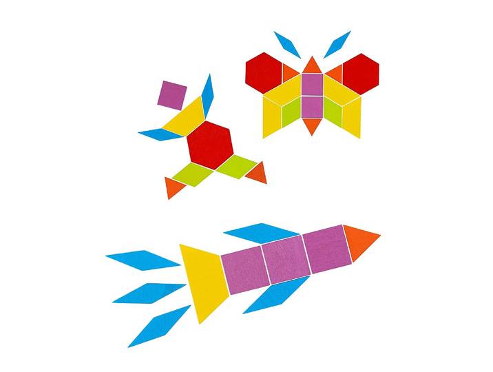KIDWAY - Montessori tangram en bois - Jeux éducatifs - 5 ans et +