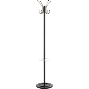 Haku-Möbel Garderobenständer Janosch, schwarz, mit 8 Haken, aus Metall, 182 x 36cm
