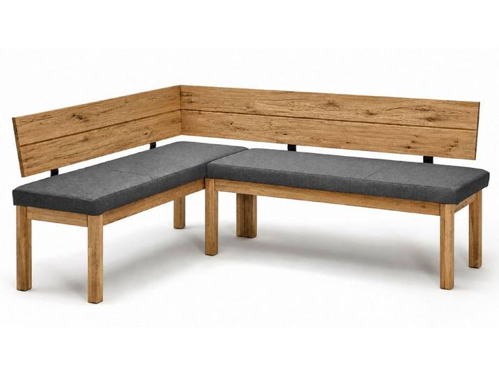 58 aufm Kessel Sitzbank Eckbank Danny 1 für 5 Personen Massivholz + Microfaser Wildeiche/Grau (inkl. Versand, Lieferung bis Verwendungsstelle), Stabiler Stand dank Stollengestell und hochwertigen Materialien
