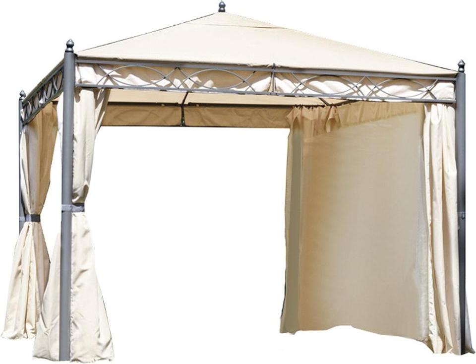 Gartenpavillon aus Eisen 3x3m mit Moskitonetzen Oregon