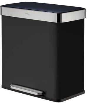 Qualiazero 16 Gal (8 Gal dual unit) Rectangular Recycle Step Can - Stainless Steel