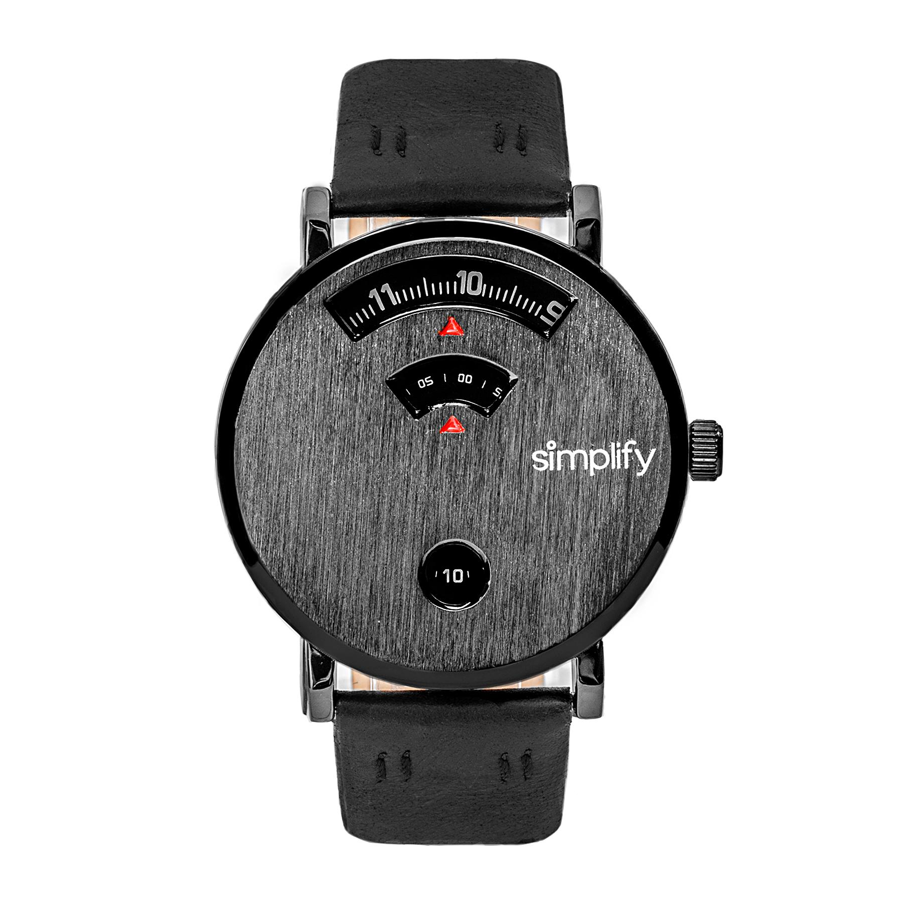 Vereenvoudig de 7000 lederen band horloge
