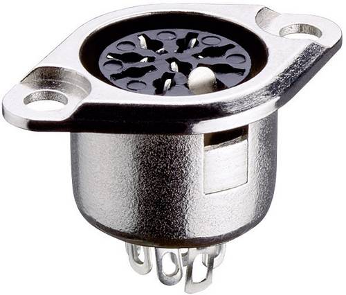 Lumberg 0103 06 DIN-Rundsteckverbinder Flanschbuchse, Kontakte gerade Polzahl: 6 Silber 1St.