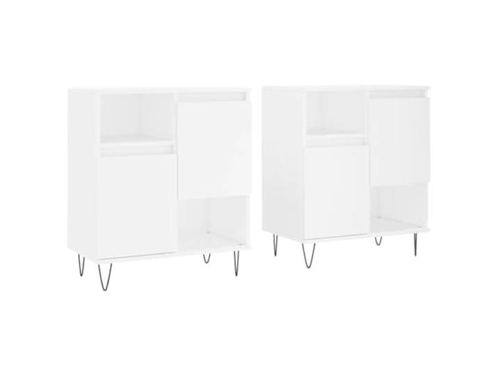 Helloshop26 Buffet Bahut Kommode Schrank Aufbewahrungsschrank Organizer Küche Wohnzimmer 2 Stück Holz Weiß 02_0036696