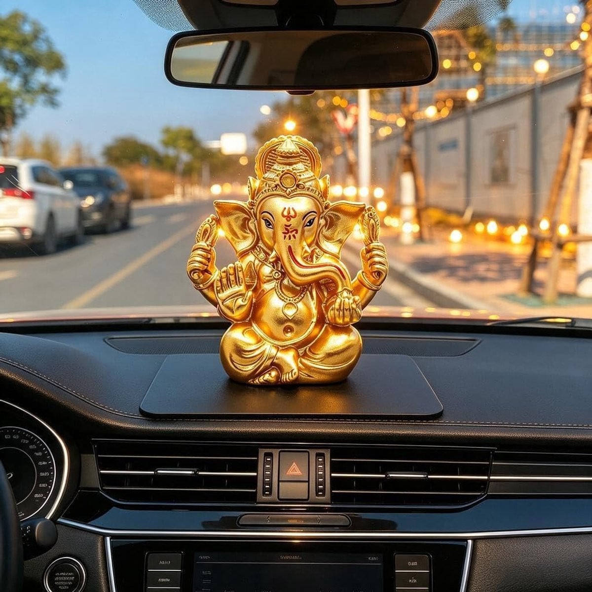 Solidchoice Mini Ganesha Beeld voor Auto Dashboard met Zelfklevende Achterzijde