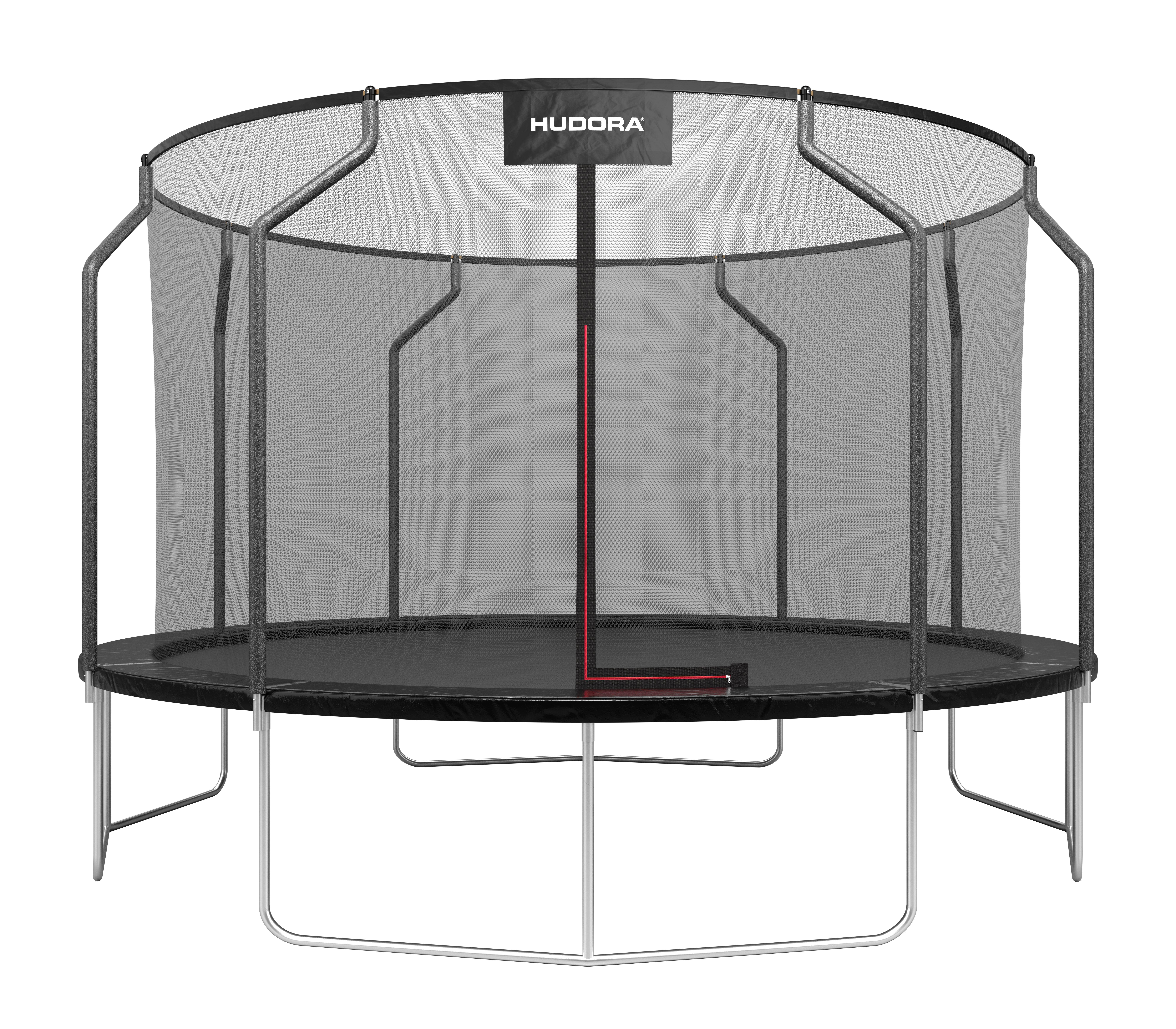 HUDORA Trampolin First 400V - Trampolin Outdoor mit UV-stabiler Randabdeckung & Sicherheitsnetz - Gartentrampolin für Kinder & Erwachsene