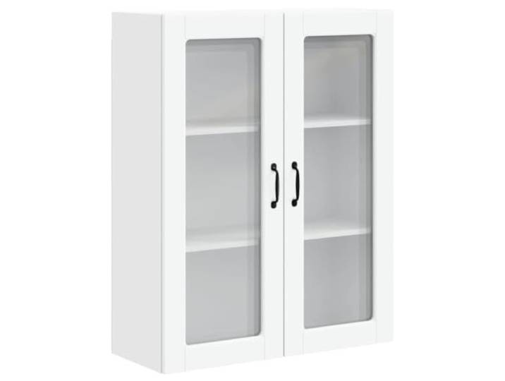 fsahslih Küchenschrank Hängeschrank Weiß 80x31x100 cm Holzwerkstoff Großzügiger Stauraum für Geschirr und Kochutensilien in der Küche, Ordnung durch 3 Fächer und 2 stabile Türen.