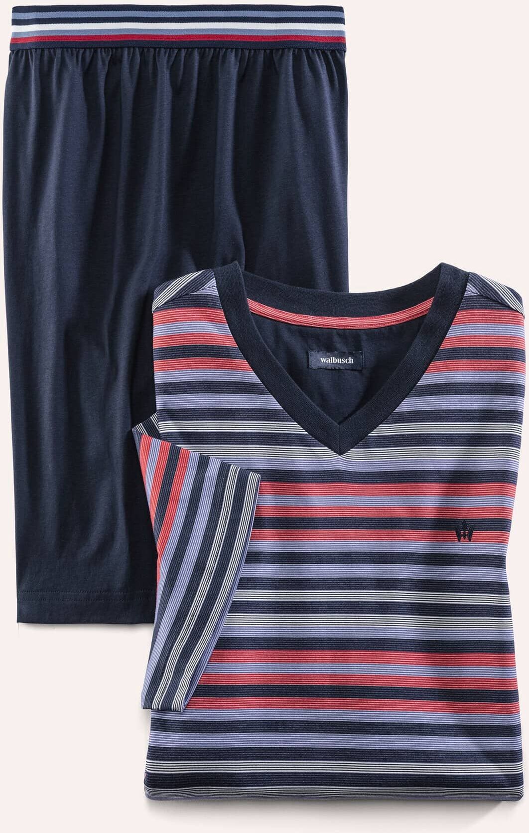 Walbusch V-Shorty Maritim, , Farbe Blau, 50, atmungsaktive Baumwolle leicht & bequem Herren