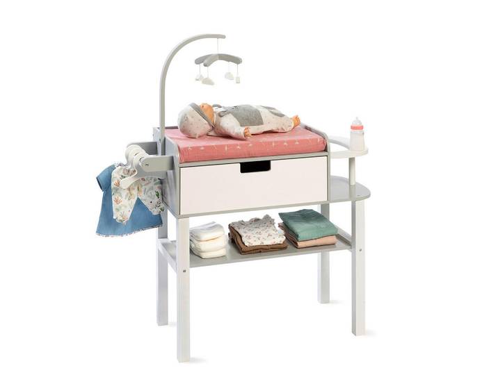 Musterkind Puppenwickelkommode Viola, Grau, Weiß, Holz, 30x90x71 cm, EN 71, CE, Spielzeug, Kinderspielzeug, Puppen & Puppenzubehör, Puppen