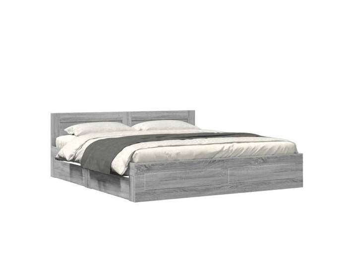 Luxe&Mode Structure de lit tête de lit sans matelas sonoma gris 200x200 cm 2 ans garantie LV8457
