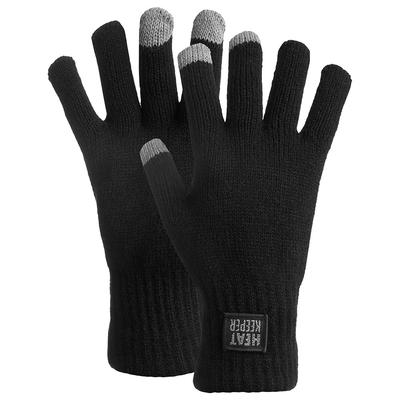 Thermohandschuhe HEATKEEPER, Gr. S/M, schwarz, Strick, Materialmix, Handschuhe, wärmend, atmungsaktiv, TOG-Wert 1,9