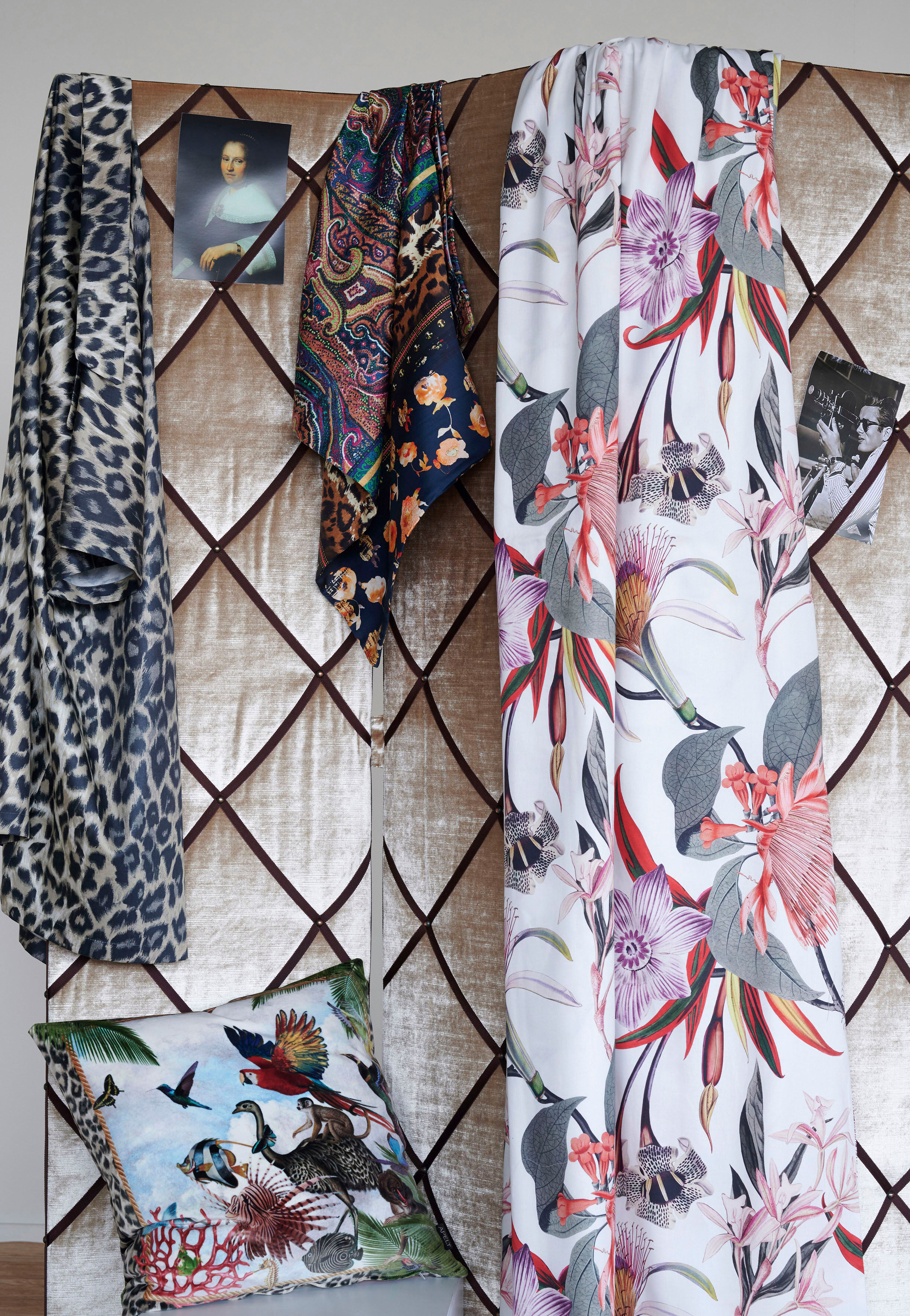 Kimono APELT "Louis", braun, N-Gr, Satin, Hausmäntel, Kimono, mit Leo-Print