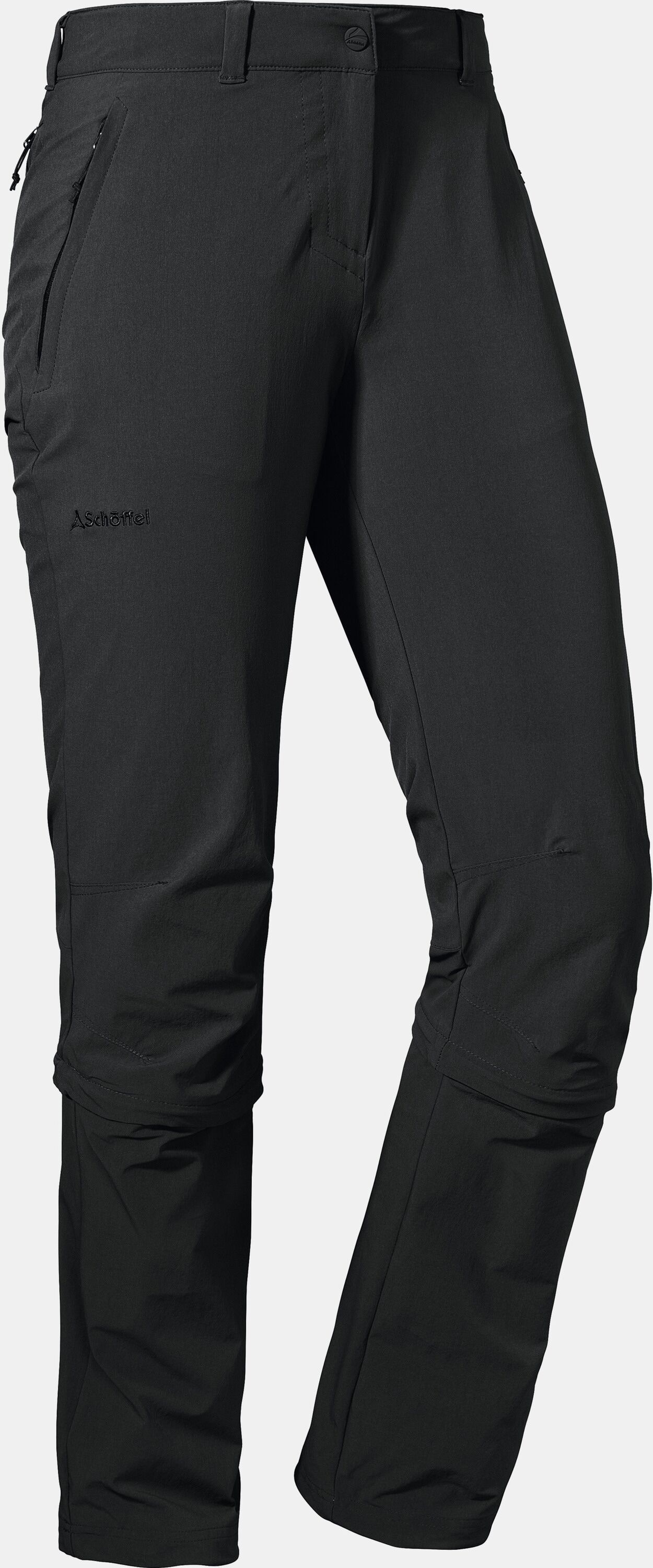 Zip-away-Hose SCHÖFFEL "Pants Engadin1 Zip Off", Damen, Gr. 42, Normalgrössen, grau (graphit), Oberstoff : 89% Nylon 11% Elasthan, Hosen Zip-away-Hose graphit 42, Normalgrössen
