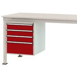Manuflex ZB4814.3003 Gehäuse-Unterbau Stationär, Nutzhöhe 500 mm mit 4 Schubfächer. Für Tischtiefe 1200 mm