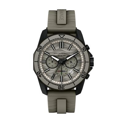Chronograph ARMANI EXCHANGE, grau, Armbanduhren, Herren, Chronograph, Quarzuhr, Armbanduhr, Herrenuhr, Silikonarmband, analog, Tag