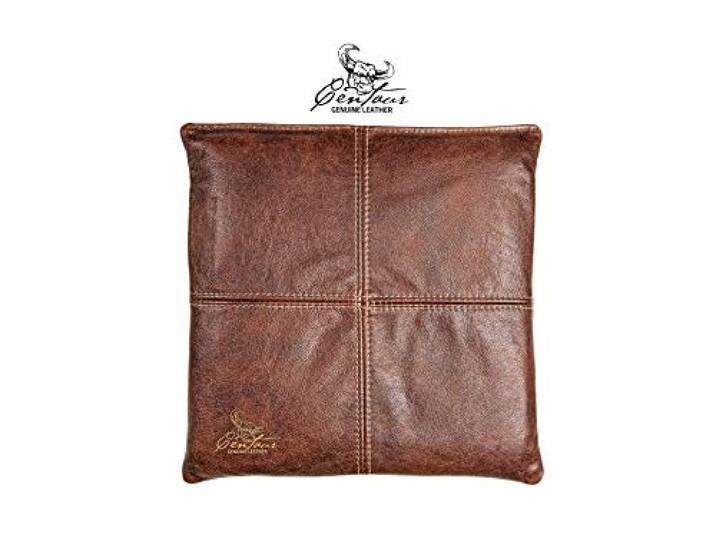 Centaur - Hochwertiges Leder Sitzkissen - Nussbraun 35x35 cm - Ideal für Stuhl oder Sitzbank - Abwaschbare Echtleder Stuhlkissen - Pflegeleichte Sitzauflage