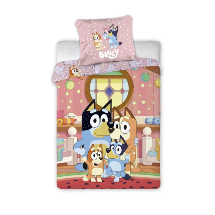 Bluey Dekbedovertrek Family voor kinderen, 140 x 200 cm, katoen