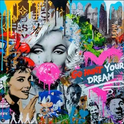 Aludibondbild GRAFFITI MARYLIN (BHT 98x98x1,10 cm) - bunt - BHT 98x98x1,10 cm