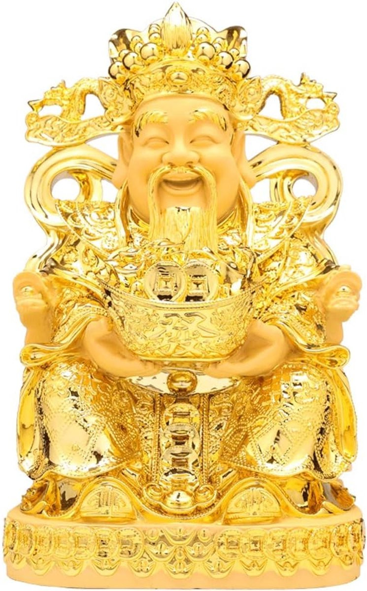 Boeddha Standbeeld Decoratie Figuur Multicolor Handgemaakt van Hars - Hoogte: 28 cm
