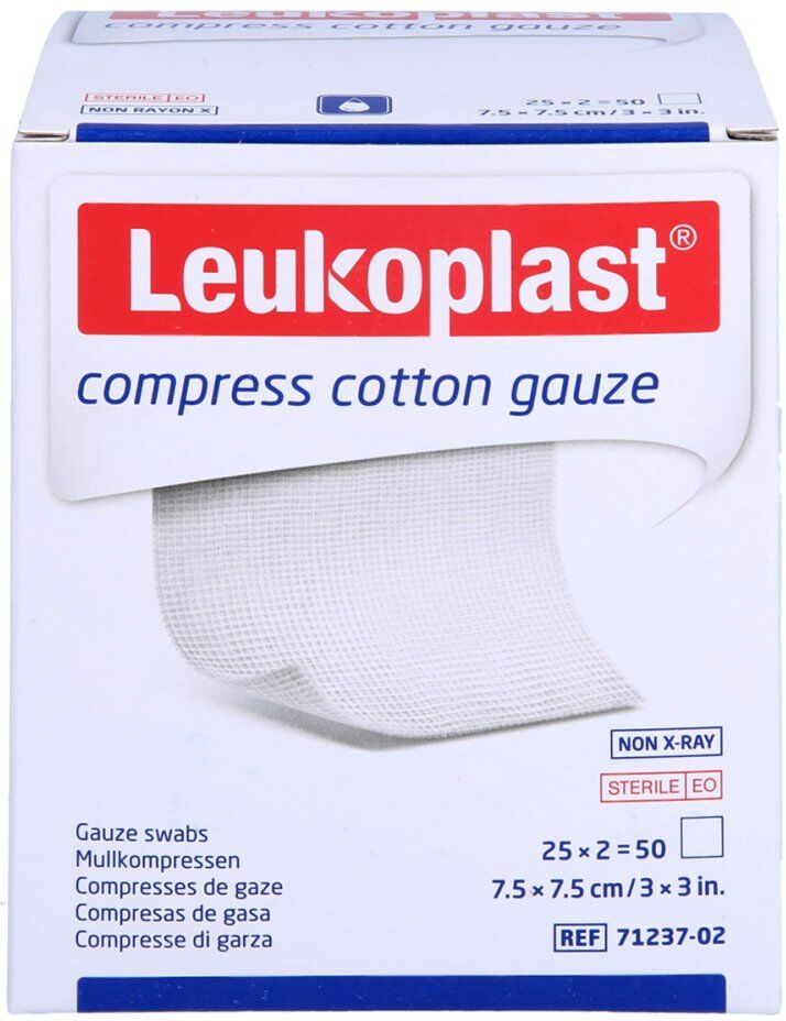 Leukoplast Compress Cotton Gauze St.7,5x7,5cm 8f 25X2stk