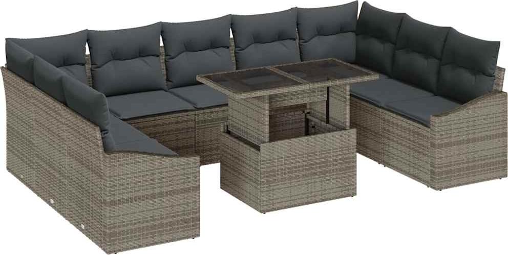 vidaXL Garten-Sofa-Set 10 stk. Grau