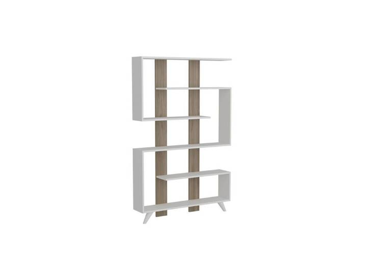 Toilinux - Etagère bibliothèque design scandinave Rain - L. 120 x H. 162 cm - Blanc