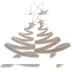 Kaemingk Christbaumschmuck Baum Kunststoff Länge 12 cm 2 Stück weiß