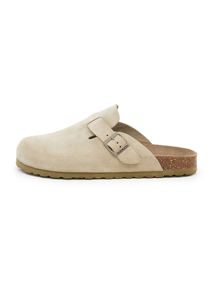 SABOKETS Leder-Clogs in Khaki - 46