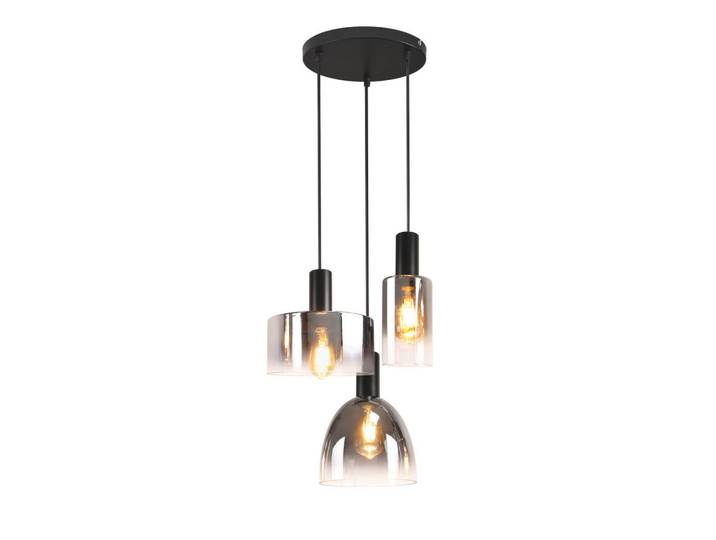 ZMH Hängeleuchte Zarag 22/22/180.5 cm, Schwarz, Metall, Glas, Mode, E27, 22x180.5x22 cm, Lampen & Leuchten, Innenbeleuchtung, Hängeleuchten, Pendelleuchten