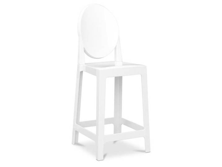 Tabouret de bar - Victoire - 65cm - Design Transparent Blanc - Confortable - Style Contemporain