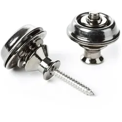 Dunlop Straplok Strap Retainers Dual Design black chrome - Endpin