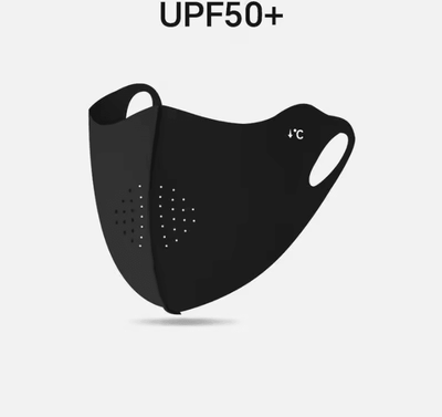Inspire Curations IceSilk Breeze Cooling Face Mask Lightweight UV Protection Cycling Face Cover black